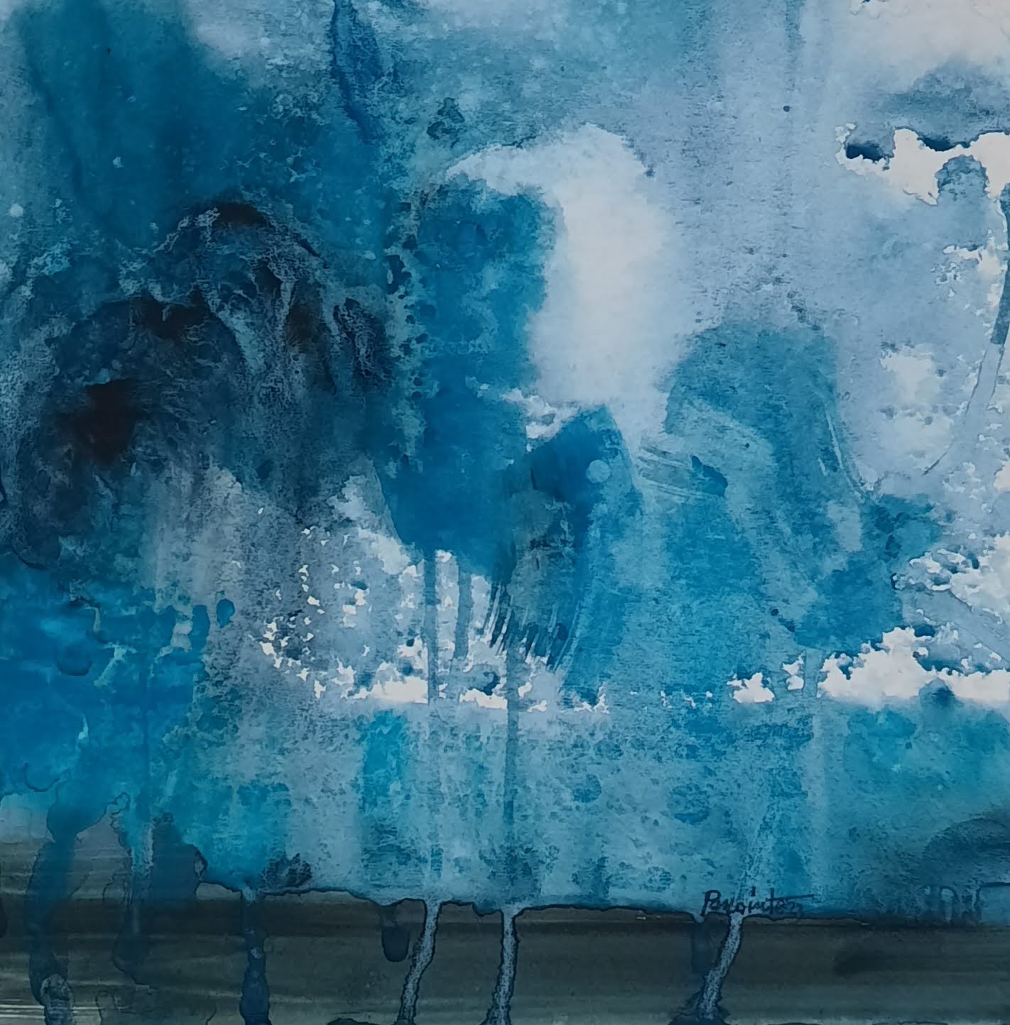 Astratto, original watercolor, 25x25cm, euro450