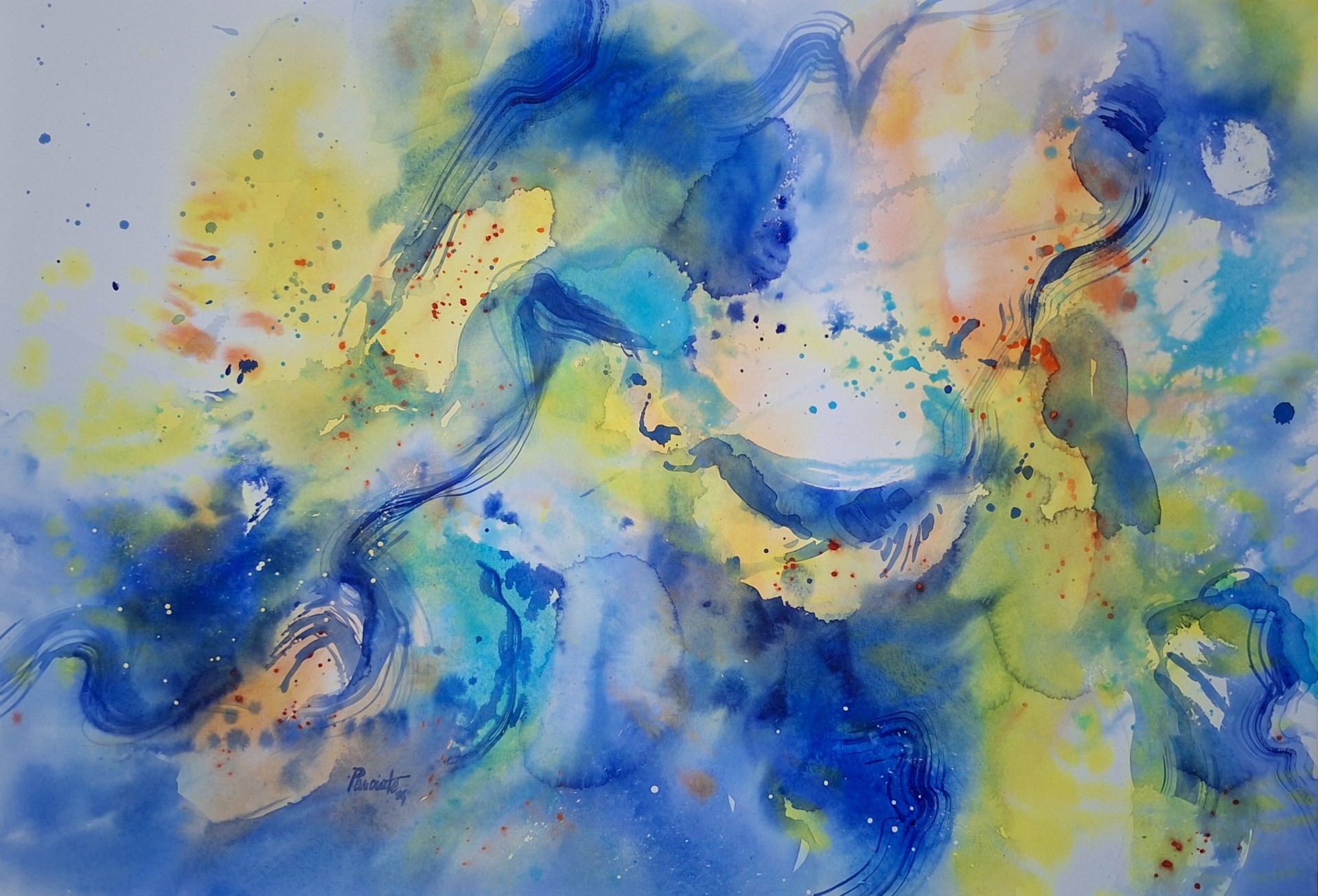 original watercolor on paper on wooden panel, 50x70 cm, euro 650
